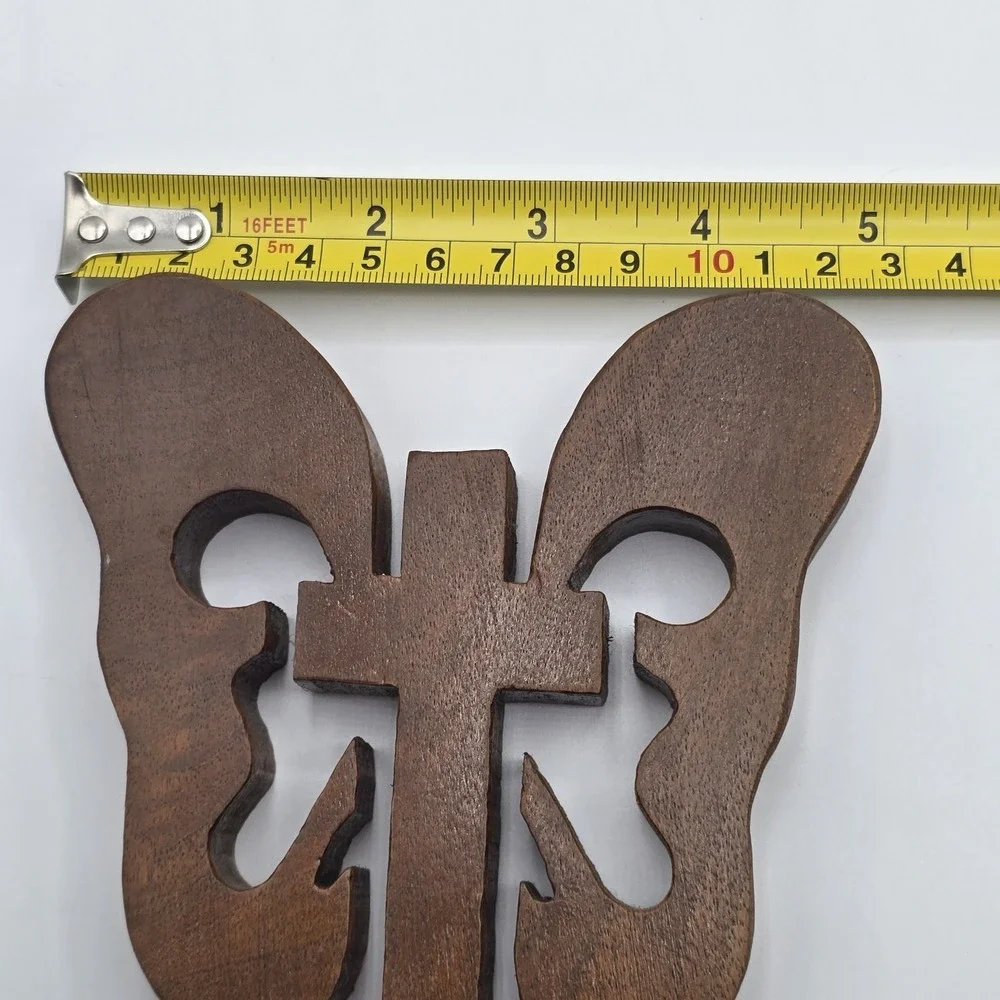Wooden Retro Butterfly Cross Art Kitsch 1970s Home Decor Retro Vintage Wall Art
